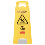 Caution Wet Floor Sign, 11 X 12 X 25, Bright Yellow, 6/carton
