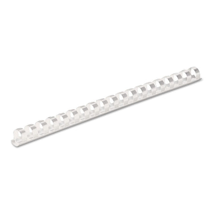 Plastic Comb Bindings, 3/8" Diameter, 55 Sheet Capacity, White, 100/Pack