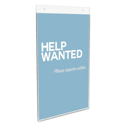 Classic Image Single-Sided Wall Sign Holder, Plastic, 11 X 17 Insert, Clear
