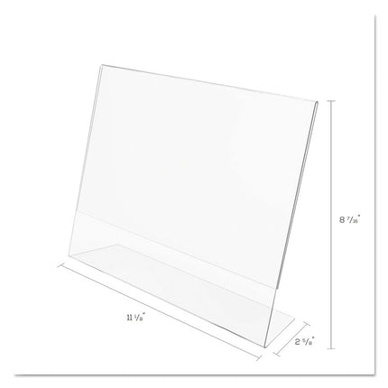 Classic Image Slanted Sign Holder, Landscaped, 11 x 8.5 Insert, Clear