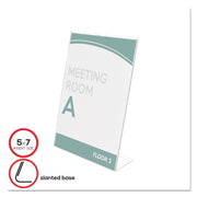 Superior Image Slanted Sign Holder, Portrait, 5 X 7 Insert, Clear