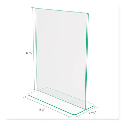Superior Image Premium Green Edge Sign Holders, 8.5 x 11 Insert, Clear/Green