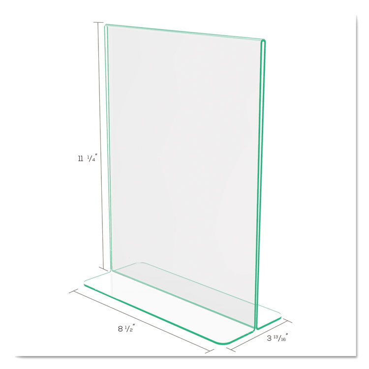 Superior Image Premium Green Edge Sign Holders, 8.5 x 11 Insert, Clear/Green