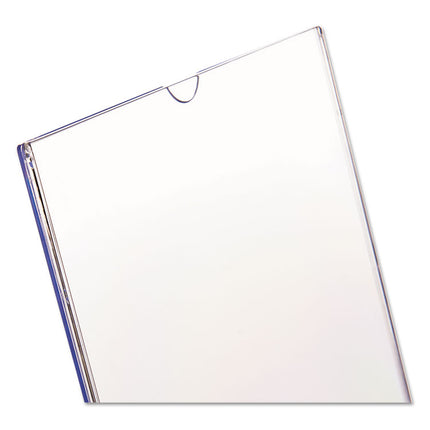 Superior Image Slanted Sign Holder, Portrait, 8.5 x 11 Insert, Clear