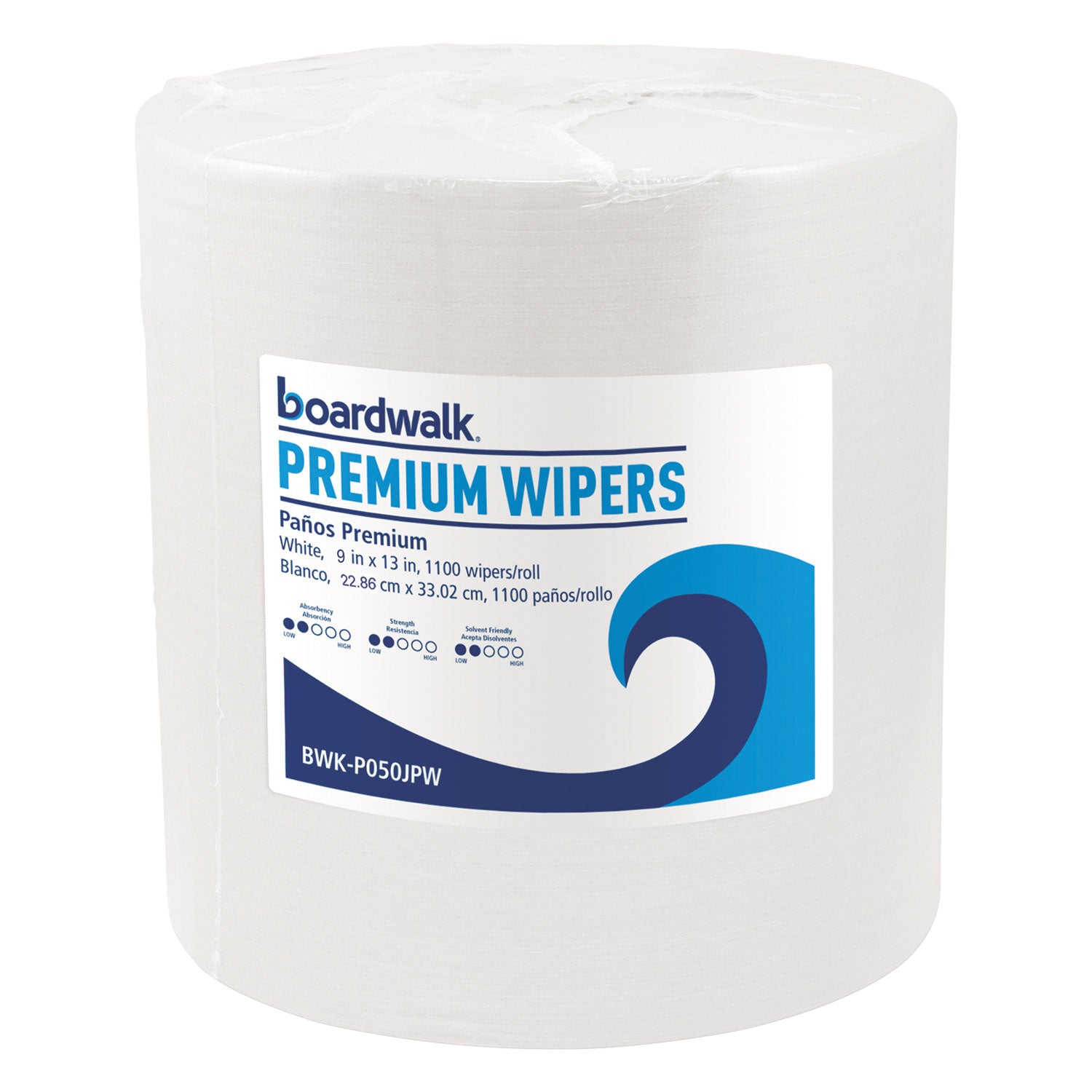 Hydrospun Wipers, 9 x 13, White, 1,100/Roll
