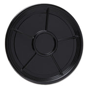 Caterline Casuals Thermoformed Platters, 6 Compartments, 16" Diameter, Black, Plastic, 25/Carton