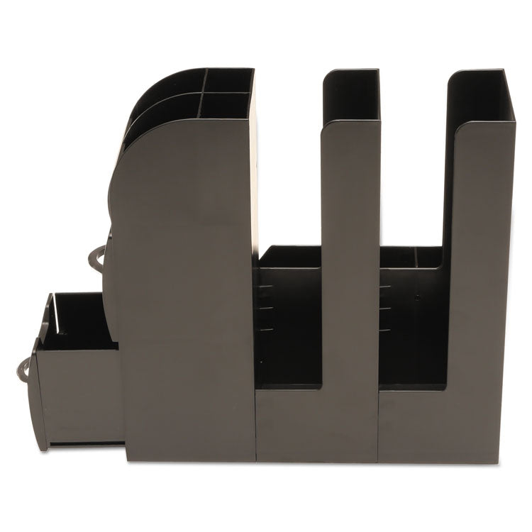 Coffee Condiment Caddy Organizer, 10 Compartments, 5.4 x 11 x 12.6, Black