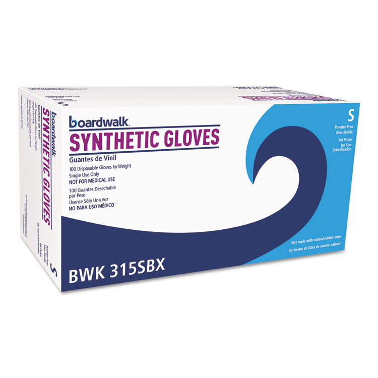 Powder-Free Synthetic Vinyl Gloves, Small, Cream, 4 Mil, 100/box