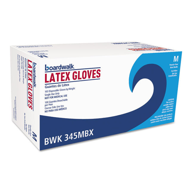 General-Purpose Latex Gloves, Powder-Free, 4.4 Mil, Medium, Natural, 100/box
