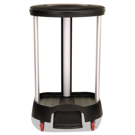 Premium Step-On Linen Hamper, 30 Gal, 20.38w X 22.25d X 37.88h, Aluminum/plastic, Black