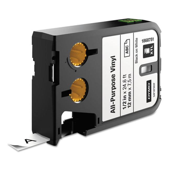 Xtl All-Purpose Vinyl Labels, 0.5" X 24.6 Ft, White/black Print