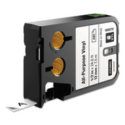 Xtl All-Purpose Vinyl Labels, 0.5" X 24.6 Ft, White/black Print