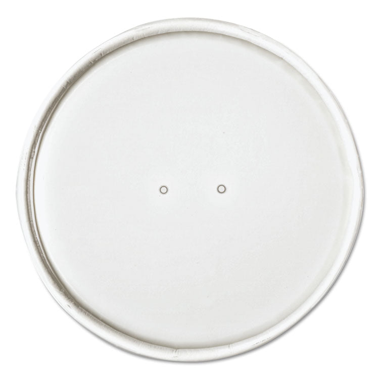 Paper Lids for Food Containers, For 16 oz Containers, Vented, 3.9" Diameter x 0.9" h, White, 25/Bag, 20 Bags/Carton