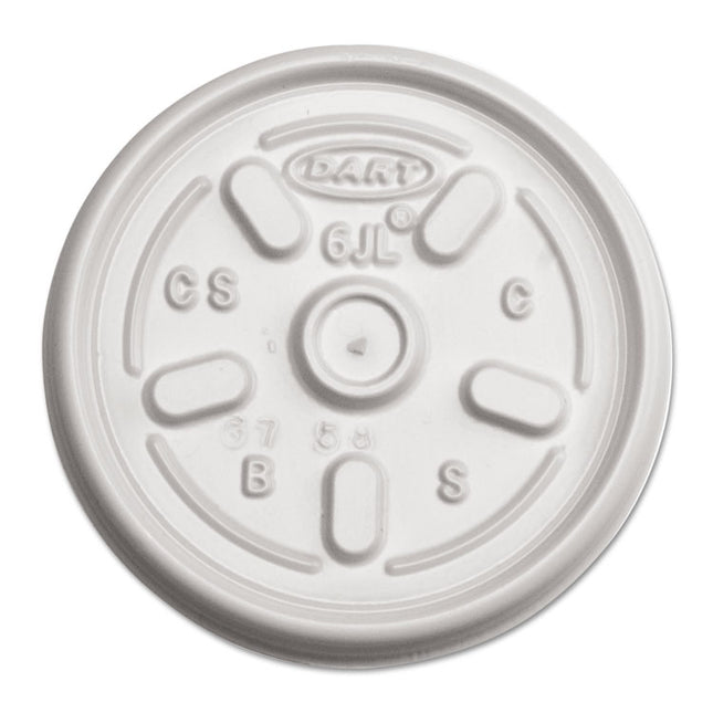 Plastic Lids for Foam Containers, Vented, Fits 3.5 oz to 6 oz, White, 100/Pack, 10 Packs/Carton