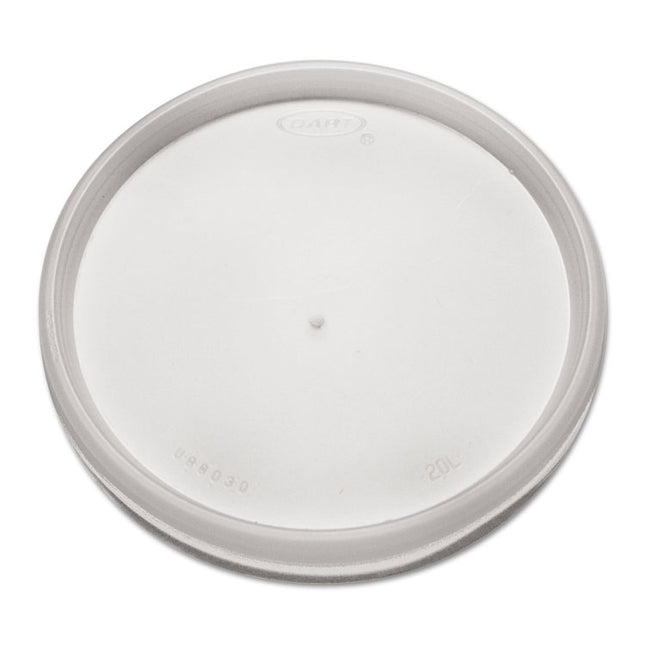 Plastic Lids for Foam Cups, Bowls and Containers, Flat, Vented, Fits 6 oz to 32 oz, Translucent, 100/Pack, 10 Packs/Carton