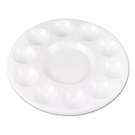 Round Plastic Paint Trays For Classroom, White, 10/pack