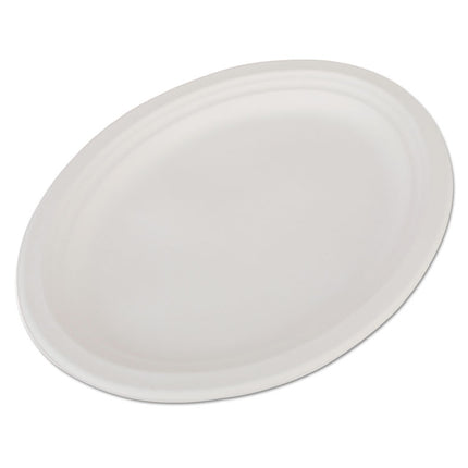 ChampWare Molded Fiber Platter, Sugarcane, 10 x 12.5, White, 125/Pack, 4 Packs/Carton