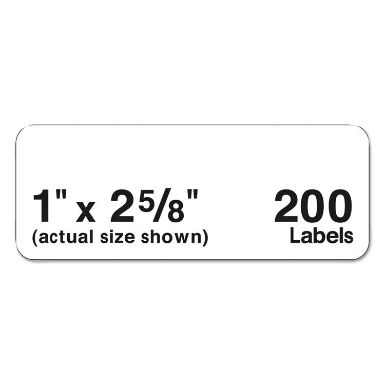 Mini-Sheets Mailing Labels, Inkjet/laser Printers, 1 X 2.63, White, 8/sheet, 25 Sheets/pack