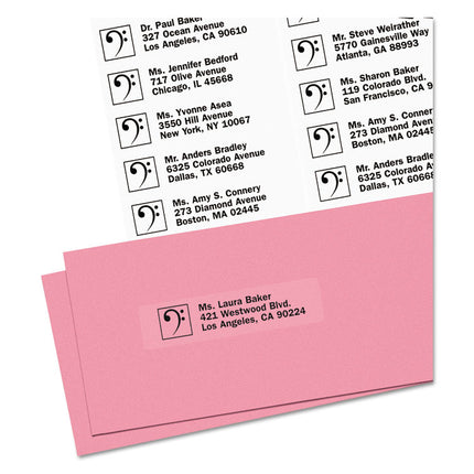 Matte Clear Easy Peel Mailing Labels W/ Sure Feed Technology, Laser Printers, 1 X 4, Clear, 20/sheet, 50 Sheets/box