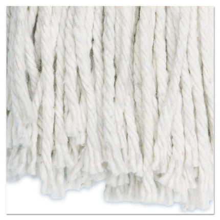 Premium Cut-End Wet Mop Heads, Cotton, 24oz, White, 12/carton