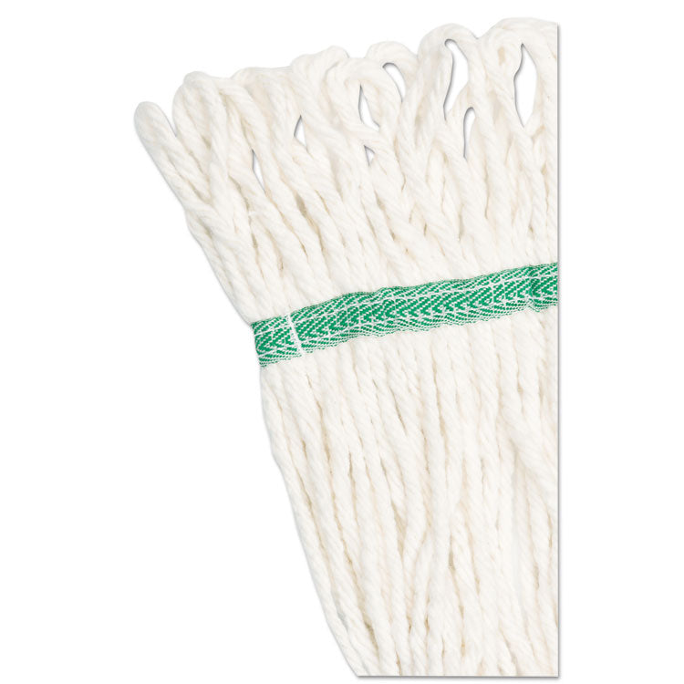 Super Loop Wet Mop Head, Cotton/Synthetic Fiber, 5" Headband, Medium Size, White, 12/Carton