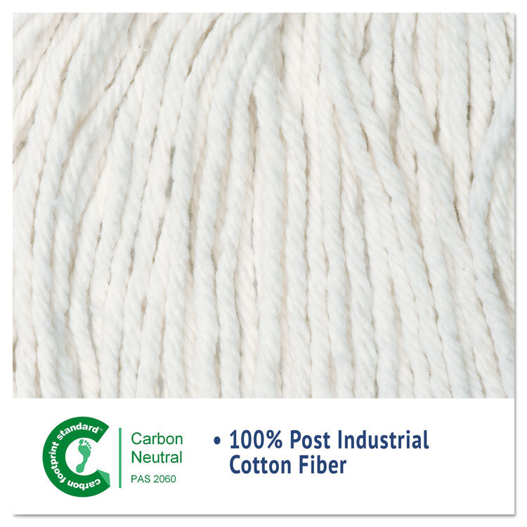 Cut-End Wet Mop Head, Cotton, White, #20, 12/carton