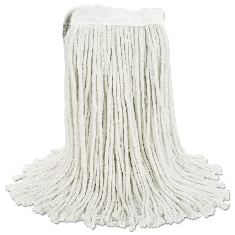 Cut-End Wet Mop Head, Cotton, White, #20, 12/carton