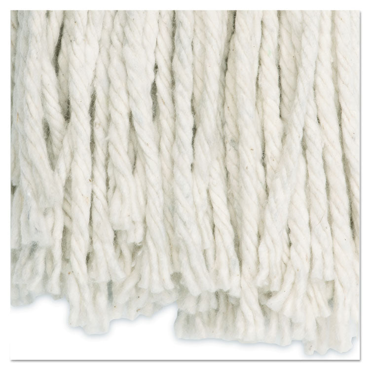 Cut-End Wet Mop Head, Cotton, White, #20, 12/carton
