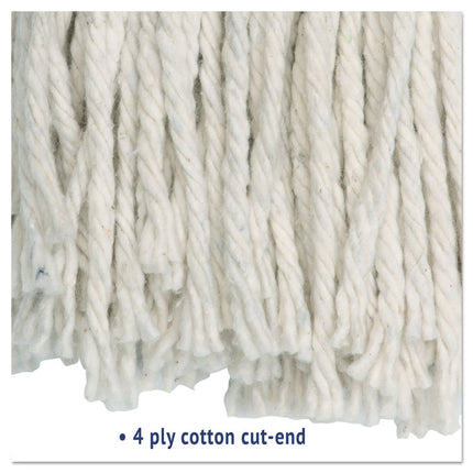 Cut-End Wet Mop Head, Cotton, No. 20, White
