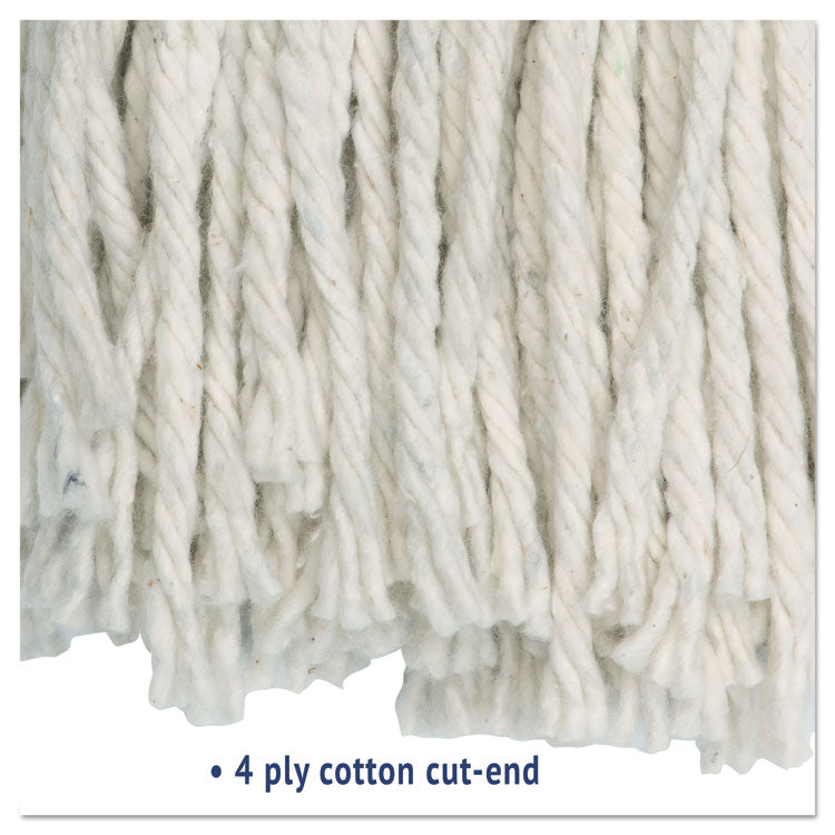 Cut-End Wet Mop Head, Cotton, No. 20, White