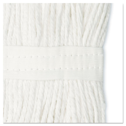 Cut-End Wet Mop Head, Cotton, No. 16 Size, White