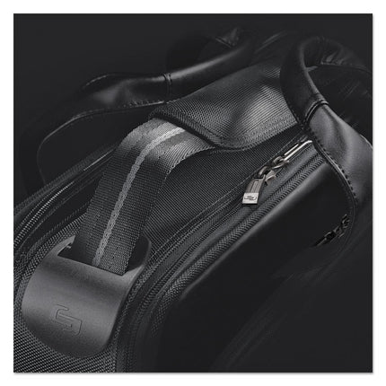 Classic Smart Strap Briefcase, Fits Devices Up to 16", Ballistic Polyester, 17.5 x 5.5 x 12, Black