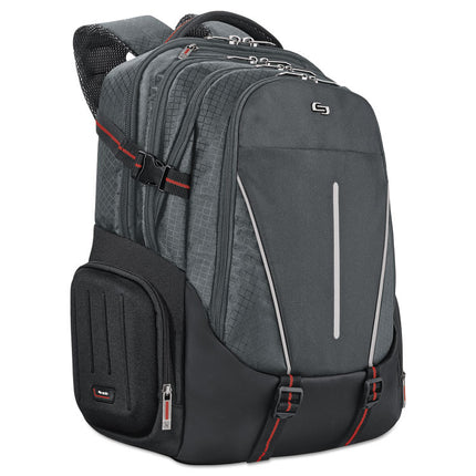 Active Laptop Backpack, Fits Devices Up to 17.3", Polyester, 12.5 x 6.5 x 19, Black