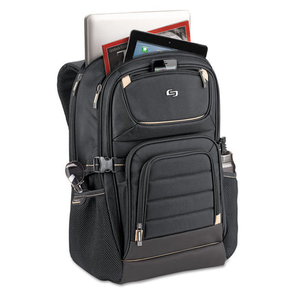 Pro Backpack, Fits Devices Up to 17.3", Polyester, 12.25 x 6.75 x 17.5, Black