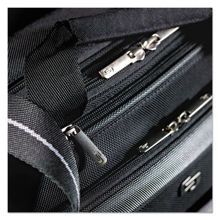 Pro CheckFast Briefcase, Fits Devices Up to 17.3", Polyester, 17 x 5.5 x 13.75, Black