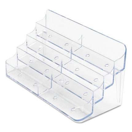 8-Pocket Business Card Holder, Holds 400 Cards, 7.78 X 3.5 X 3.38, Plastic, Clear