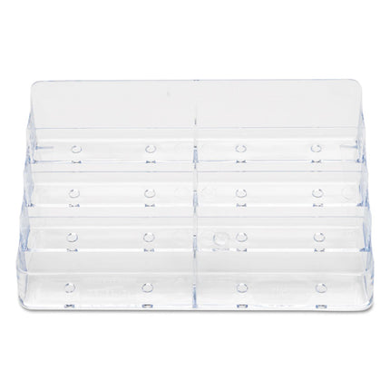 8-Pocket Business Card Holder, Holds 400 Cards, 7.78 X 3.5 X 3.38, Plastic, Clear