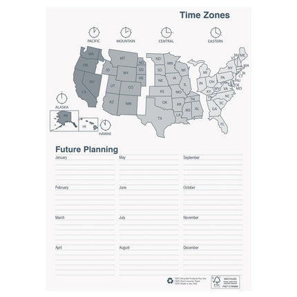 Academic Year 14-Month Recycled Ruled Monthly Planner, 11 x 8.5, Black Cover, 14-Month (July to Aug): 2024 to 2025