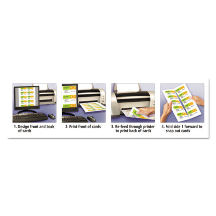 True Print Clean Edge Business Cards, Inkjet, 2 X 3.5, Ivory, 200 Cards, 10 Cards Sheet, 20 Sheets/pack