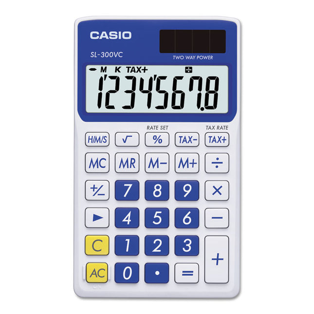 Sl-300svcbe Handheld Calculator, 8-Digit Lcd, Blue