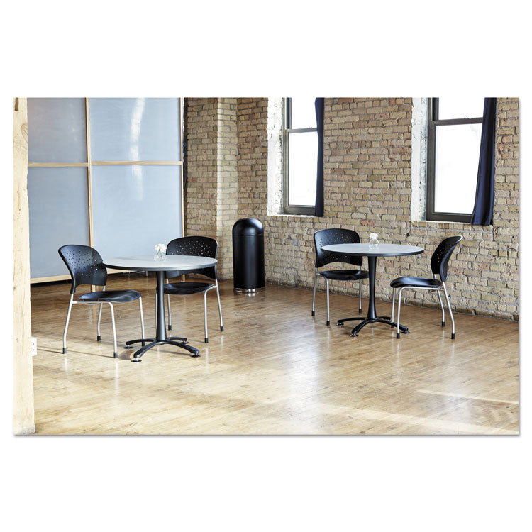 Reve Guest Chair with Straight Legs, 19" x 24.5" x 33.5", Black Seat, Black Back, Silver Base, 2/Carton