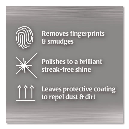 Stainless Steel Wipes, 1-Ply, 7 x 8, White, 30/Canister, 4 Canisters/Carton