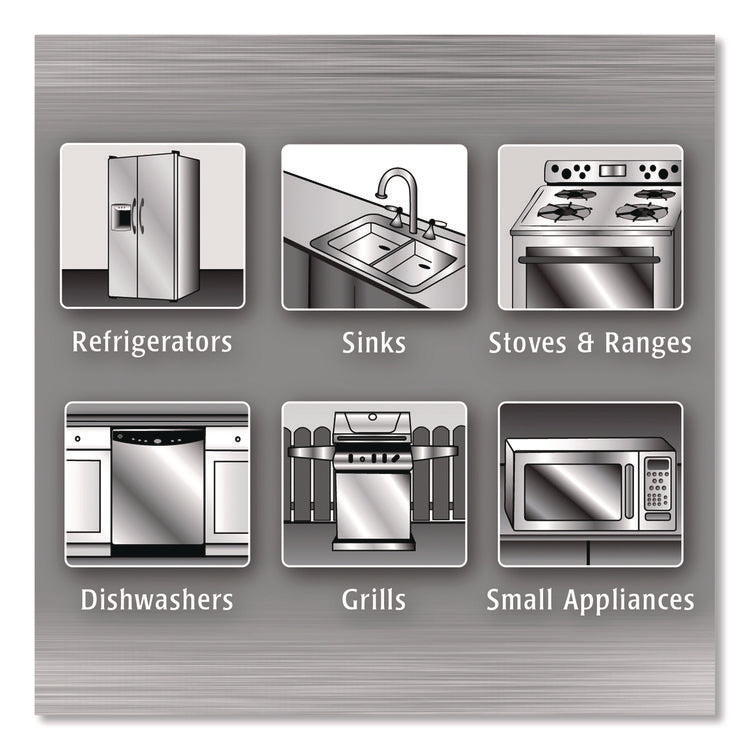 Stainless Steel Wipes, 1-Ply, 7 x 8, White, 30/Canister