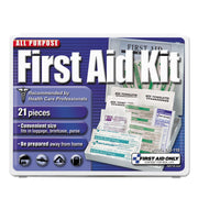 All-Purpose First Aid Kit, 21 Pieces, 4.75 X 3, Plastic Case