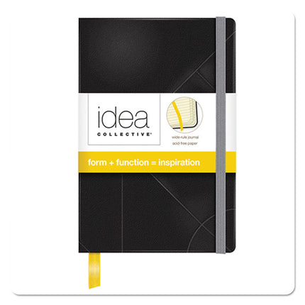 Idea Collective Journal with Elastic Closure, 1-Subject, Wide/Legal Rule, Black Hardcover, (96) 5.5 x 3.5 Sheets
