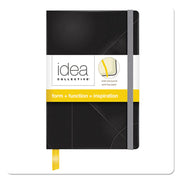 Idea Collective Journal with Elastic Closure, 1-Subject, Wide/Legal Rule, Black Hardcover, (96) 5.5 x 3.5 Sheets