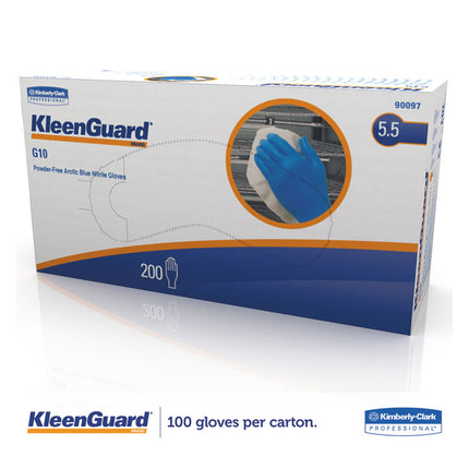 G10 Blue Nitrile Gloves, X-Small. Arctic Blue, 200/Box