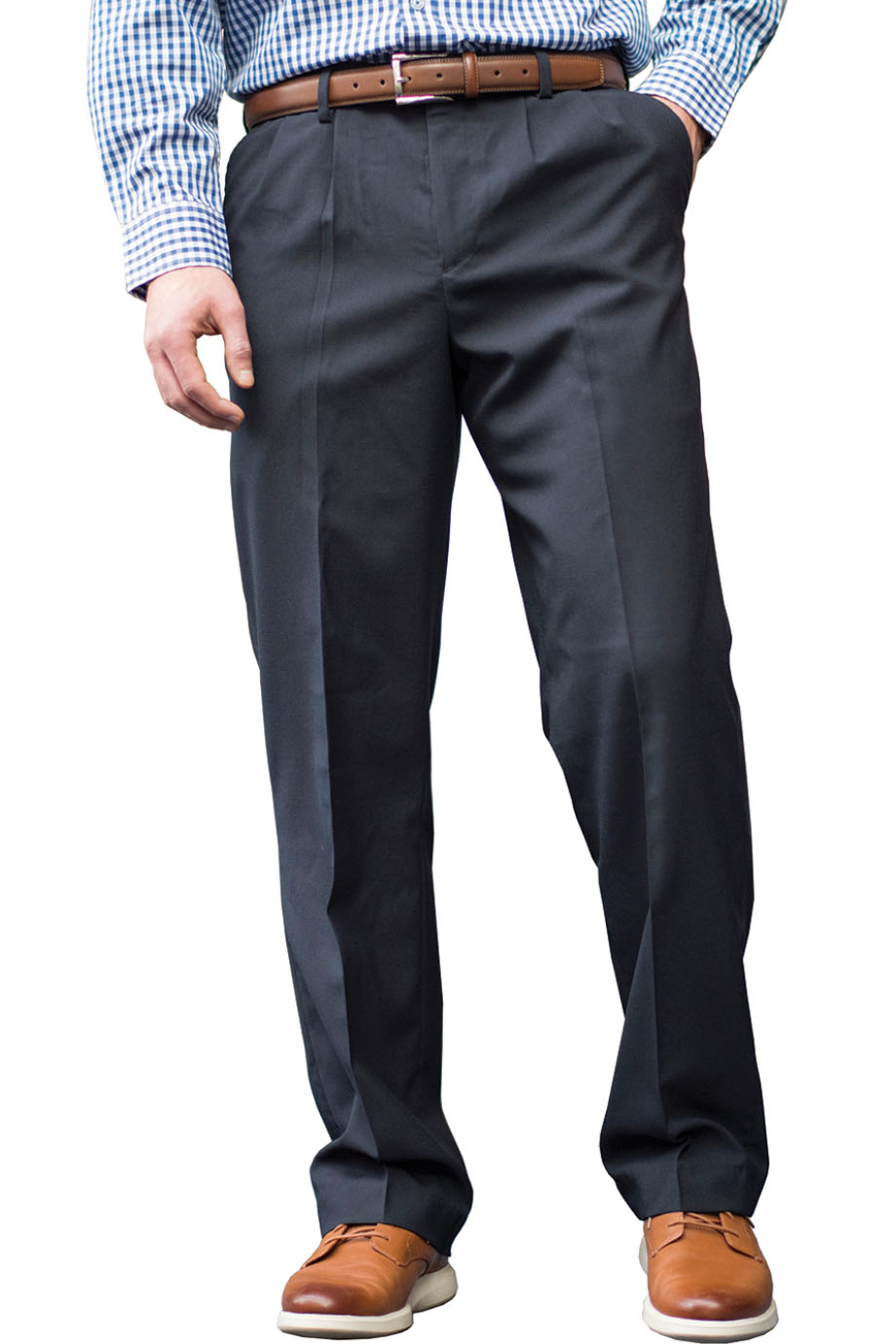 EDWARDS MENS EASY FIT POLYWOOL PLEATED PANT