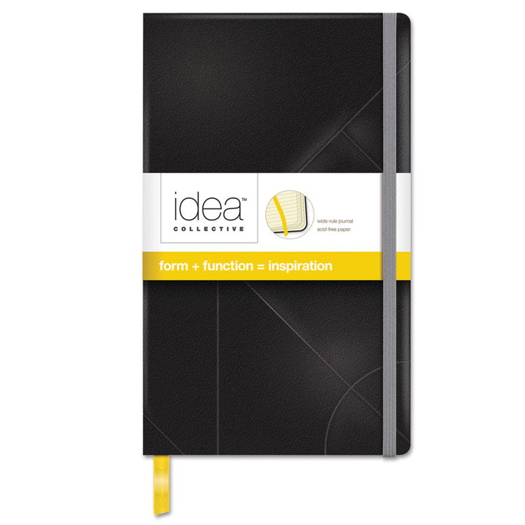 Idea Collective Journal with Elastic Closure, 1-Subject, Wide/Legal Rule, Black Hardcover, (120) 8.25 x 5 Sheets