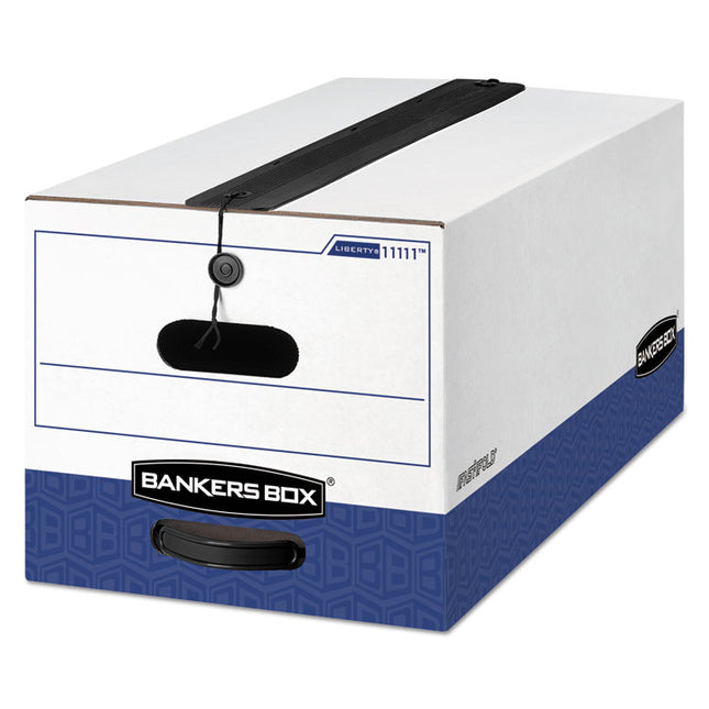 Liberty Plus Heavy-Duty Strength Storage Boxes, Letter Files, 12.25" X 24.13" X 10.75", White/blue, 12/carton